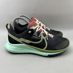 Nike Pegasus Trail 4 Running Shoes Women Size 7.5 Black Green Comfort Sneakers
